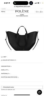 Polene Cyme Tote Top Handle Bag In Black - Brand New  | eBay | eBay US