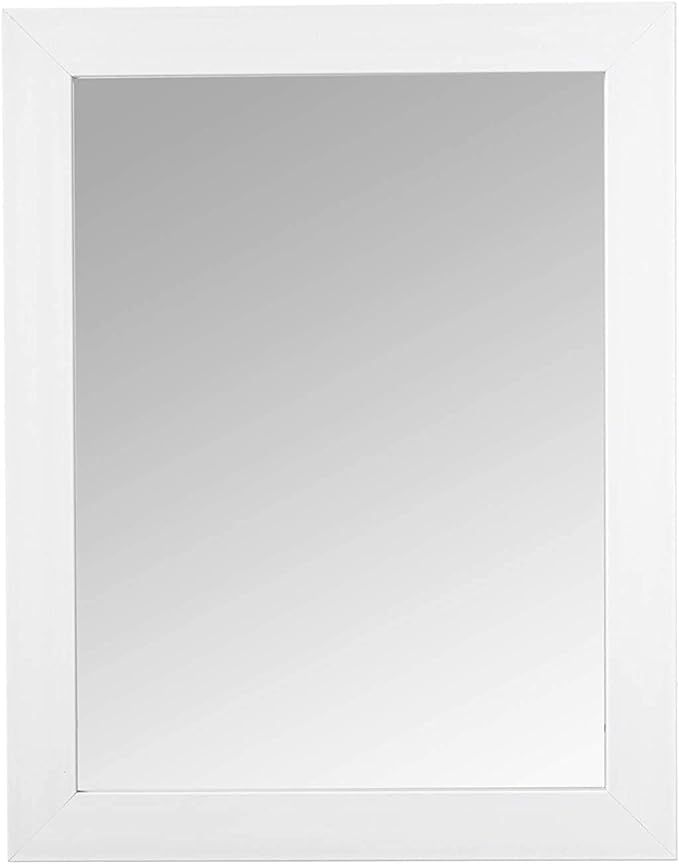 Home Basics Contemporary Rectangle Wall Mirror, Hangs Vertical Or Horizontal, (White) | Amazon (US)