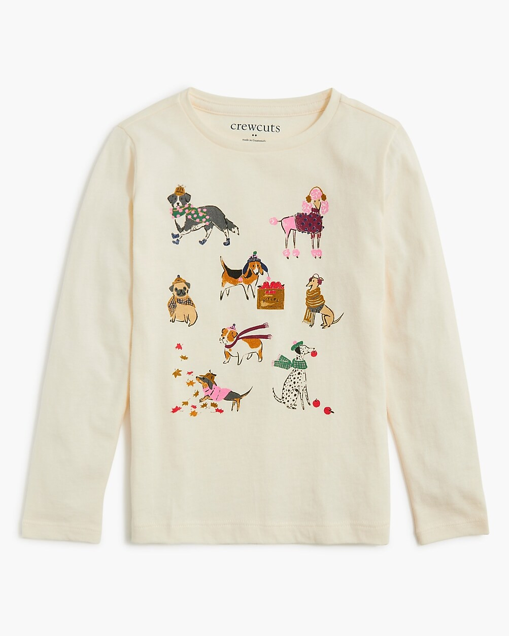 Girls' long-sleeve cozy dogs graphic tee | J.Crew Factory