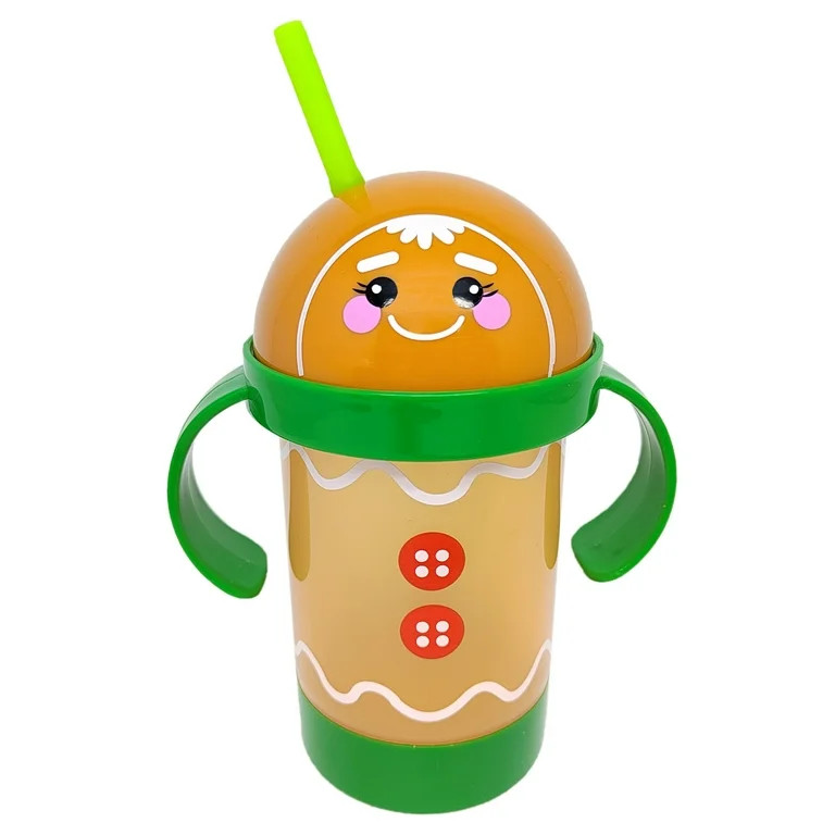 Light-up Plastic Gingerbread Sippy Cup with Lid & Straw, by Holiday Time | Walmart (US)