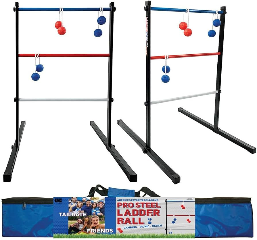 Front Porch Classics, Maranda Enterprises Ladderball Pro Steel, Black, Blue, Red, White | Amazon (US)