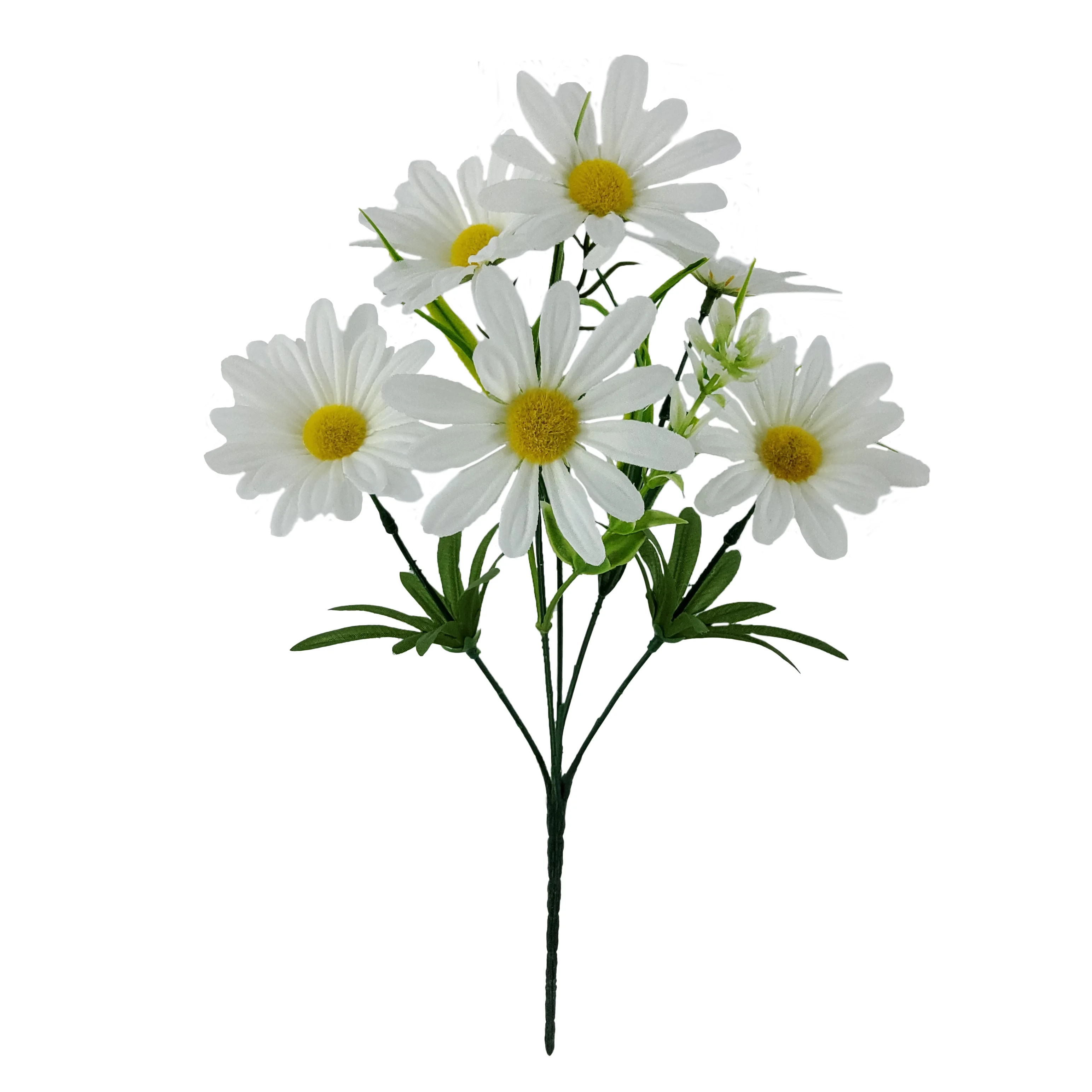 Mainstays 13in Indoor Artificial Daisy Pick with Leaves, White Color, Polyester - Walmart.com | Walmart (US)