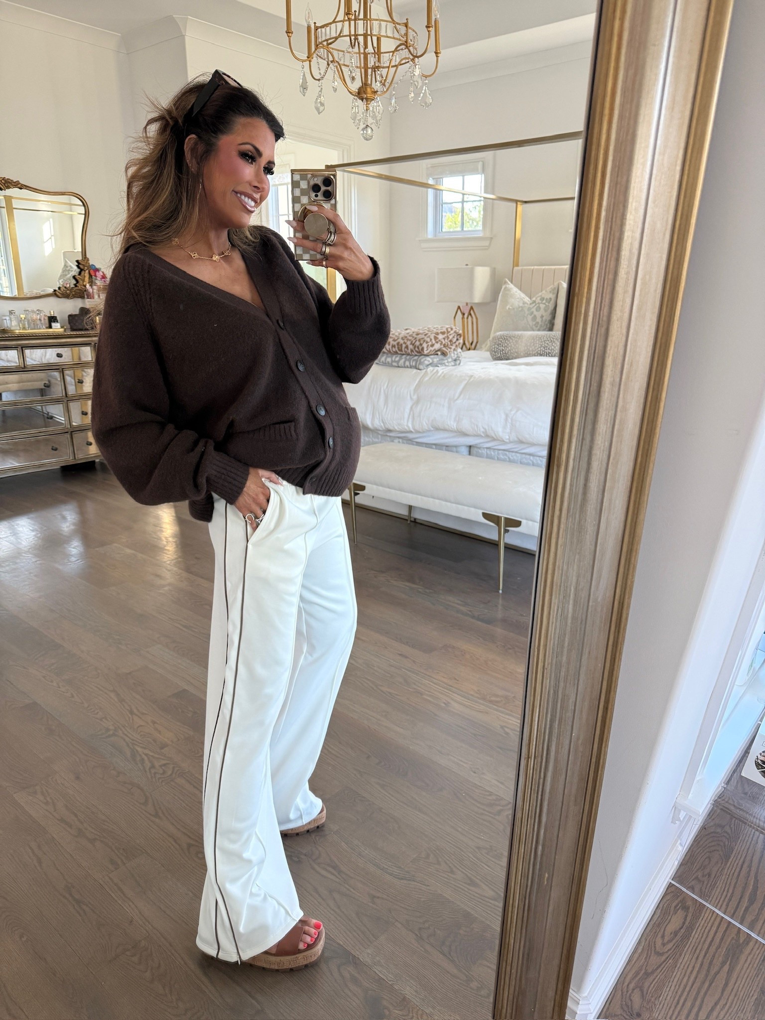 Wearing a size medium in this sweater and size medium in these track pants! 

Chocolate brown outfit, Maternity outfits, Maternity, Spring, Spring shoes, Track Pants, Hermes Eze 30, Emily Ann Gemma

#LTKBump #LTKootd #LTKSeasonal