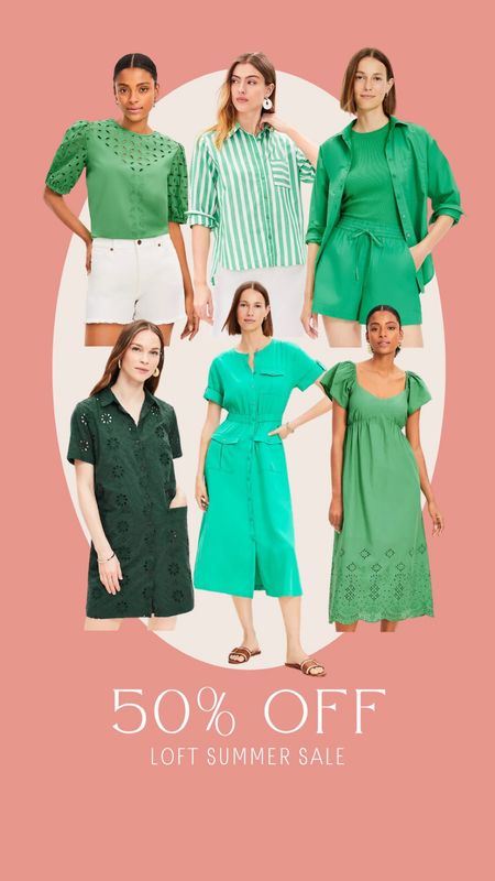 50% OFF LOFT Summer Cyber Sale!! So many gorgeous bright colors for the Summer! Loved these greens, especially the two piece set!

#LTKsalealert #LTKfindsunder50 #LTKstyletip