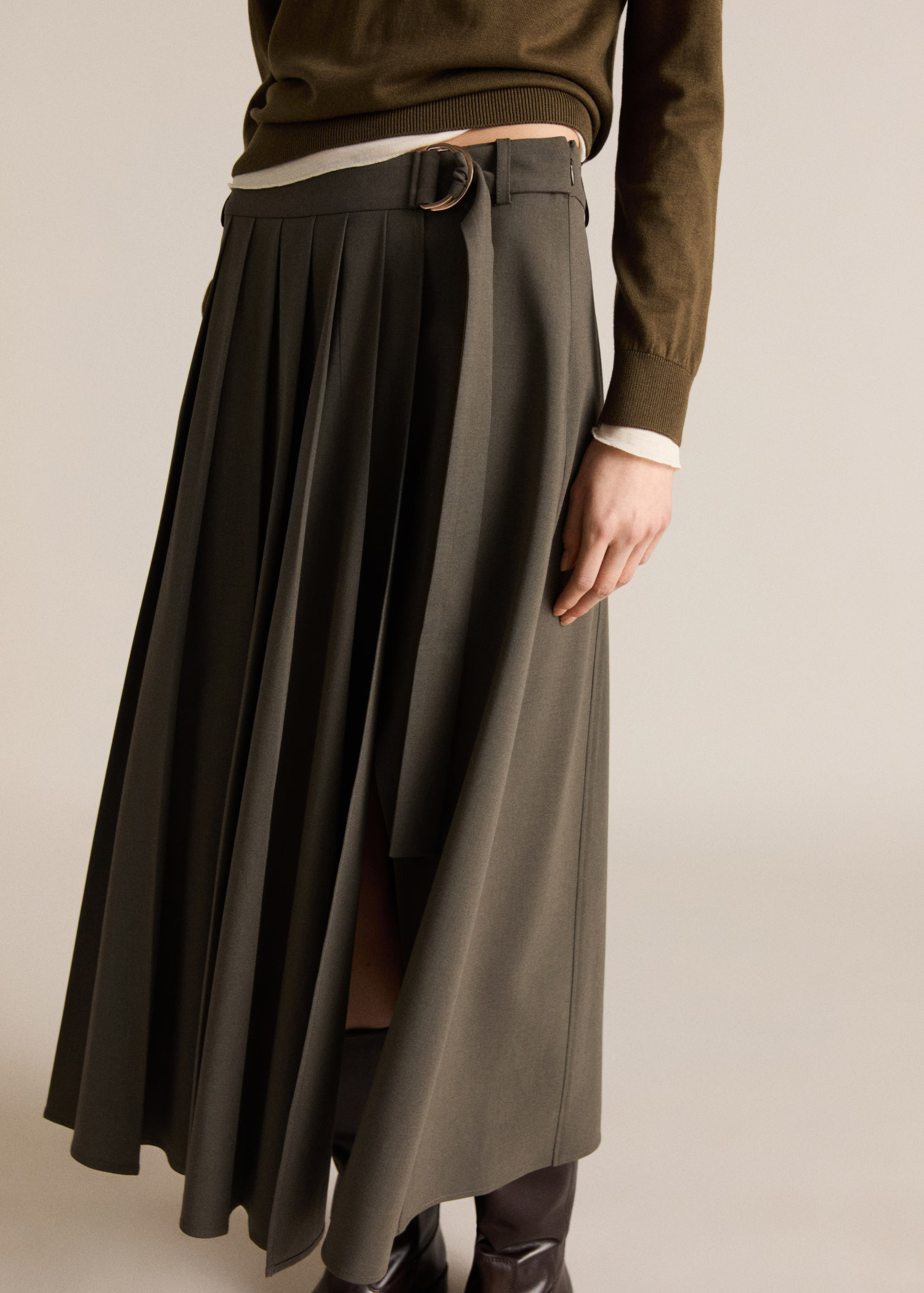Pleated skirt with belt - Women | MANGO USA | Mango (US/MX/AU)
