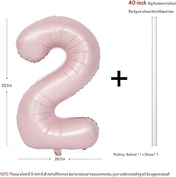 40 In Matte Pink Number Balloons Helium Foil Mylar Balloon Birthday Party banquet Decoration Digi... | Amazon (US)