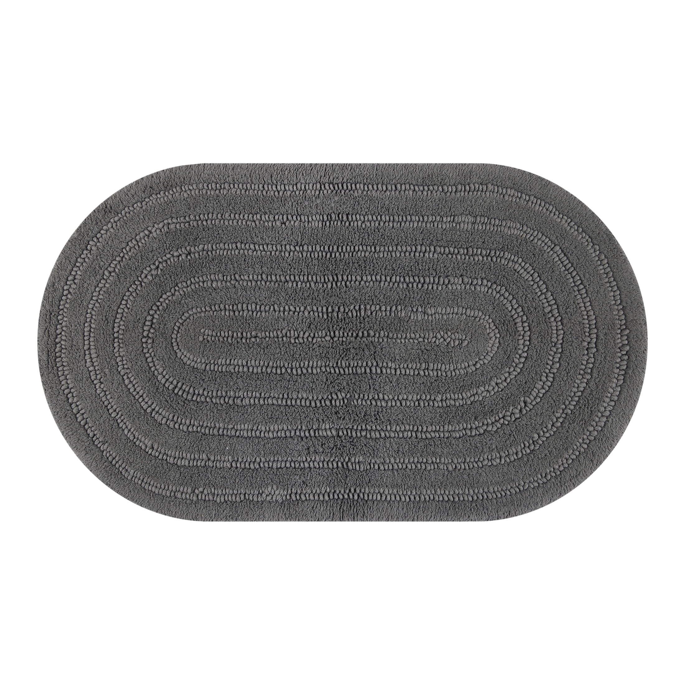 Beautiful Oval Cotton Bath Rug by Drew Barrymore, Charcoal Gray, 20" x 34" | Walmart (US)