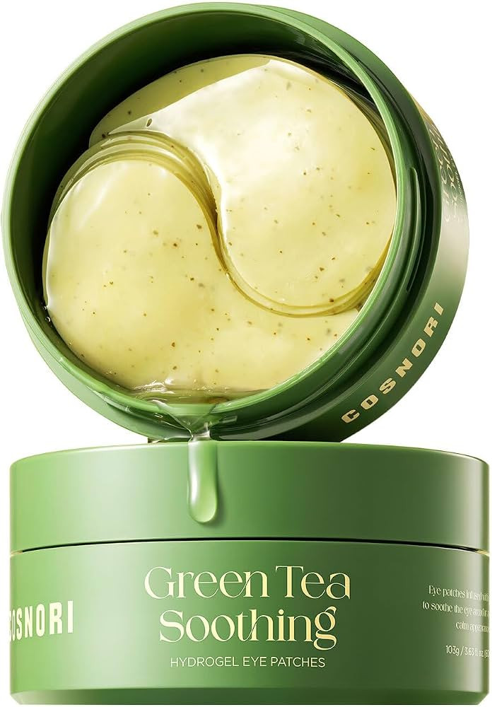 COSNORI Green Tea Soothing Hydrogel Eye Patches \u2013 Korean Under Eye Patches with Caffeine & V... | Amazon (US)
