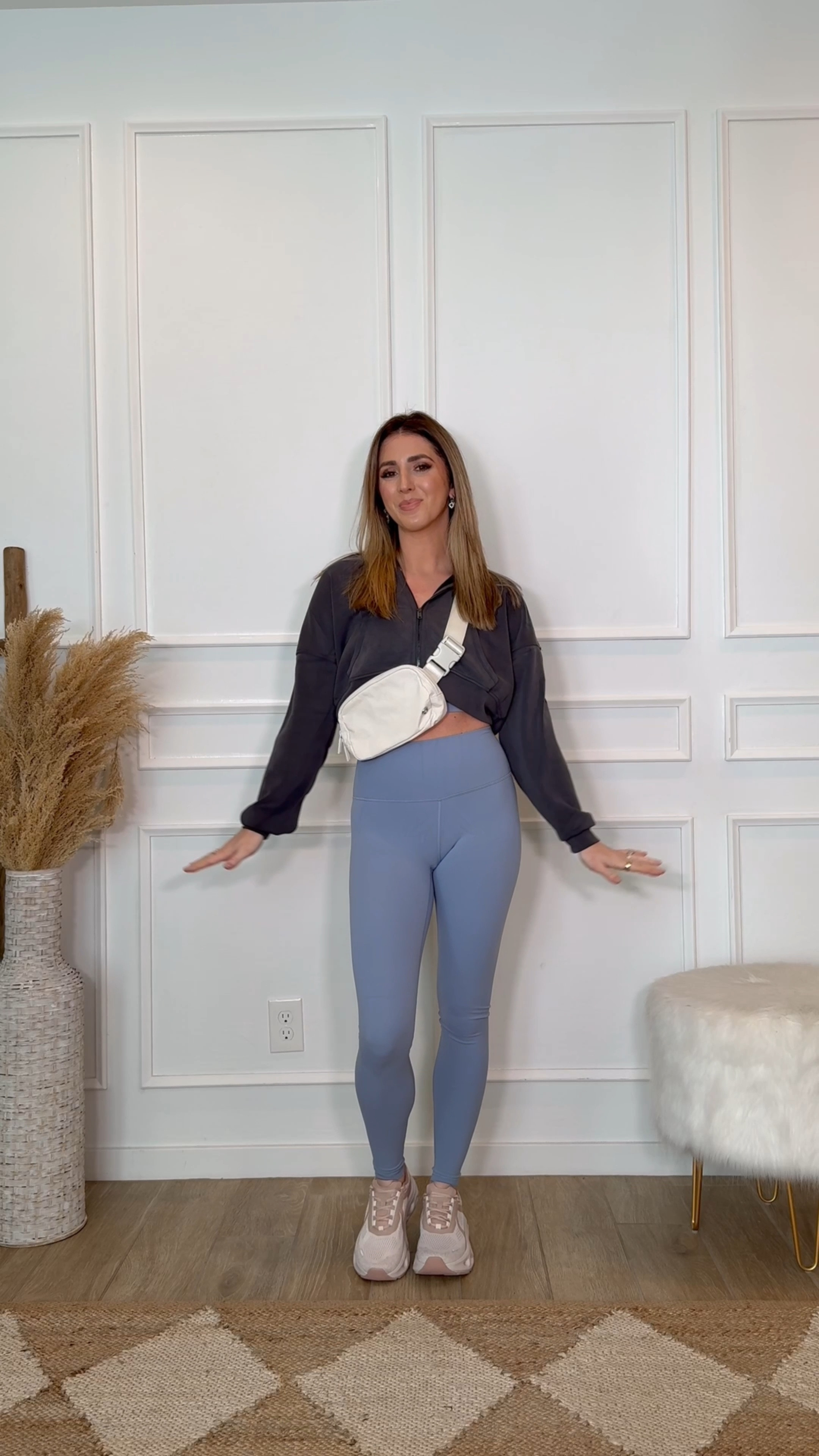 New workout set from Amazon. Runs TTS and comes in multiple colors. The crop zip up material reminds me of the softstreme from lululemon. Bag and shoes are also from Amazon, super affordable and shoes are TTS  

#LTKFitness #LTKFindsUnder100 #LTKStyleTip