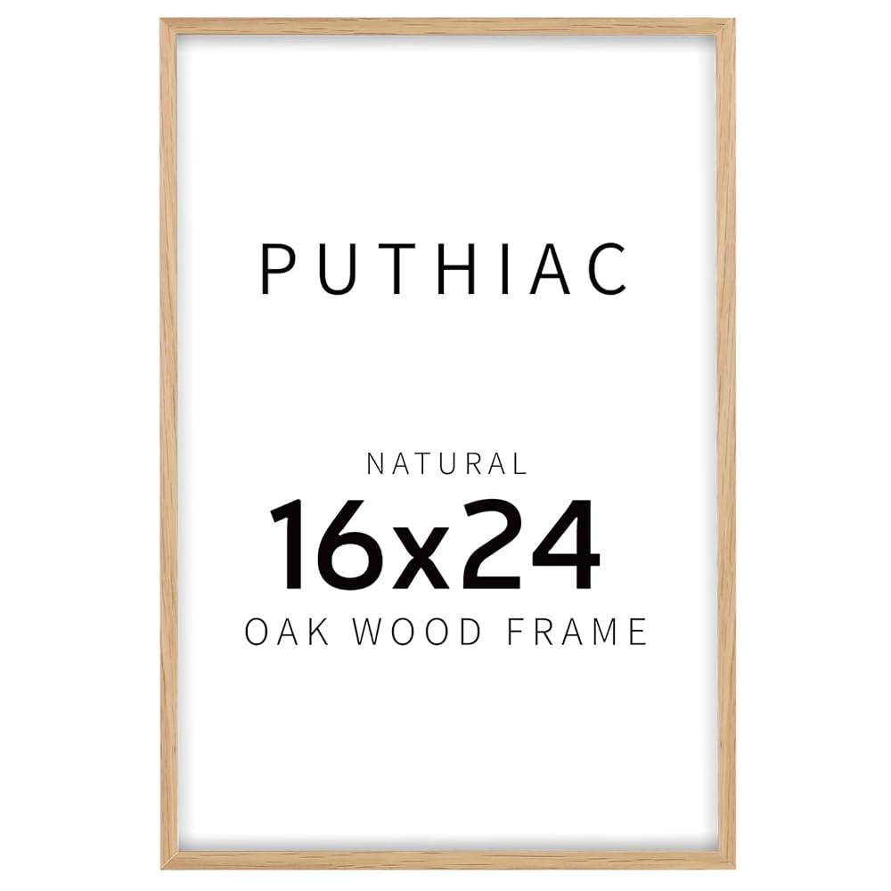 16x24 Oak Wood Picture Frame - Minimalist 16x24 Poster Frame, 16"x24" Frame Wood, Natural Solid W... | Amazon (US)