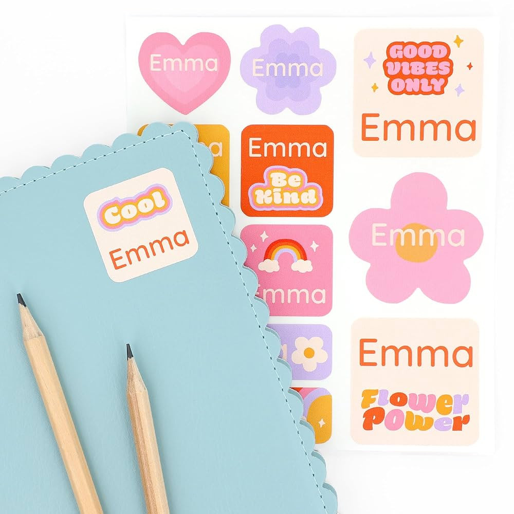Large Name Labels for Kids (33) - Custom Stickers for Daycare and School Supplies - Durable, Wate... | Amazon (US)