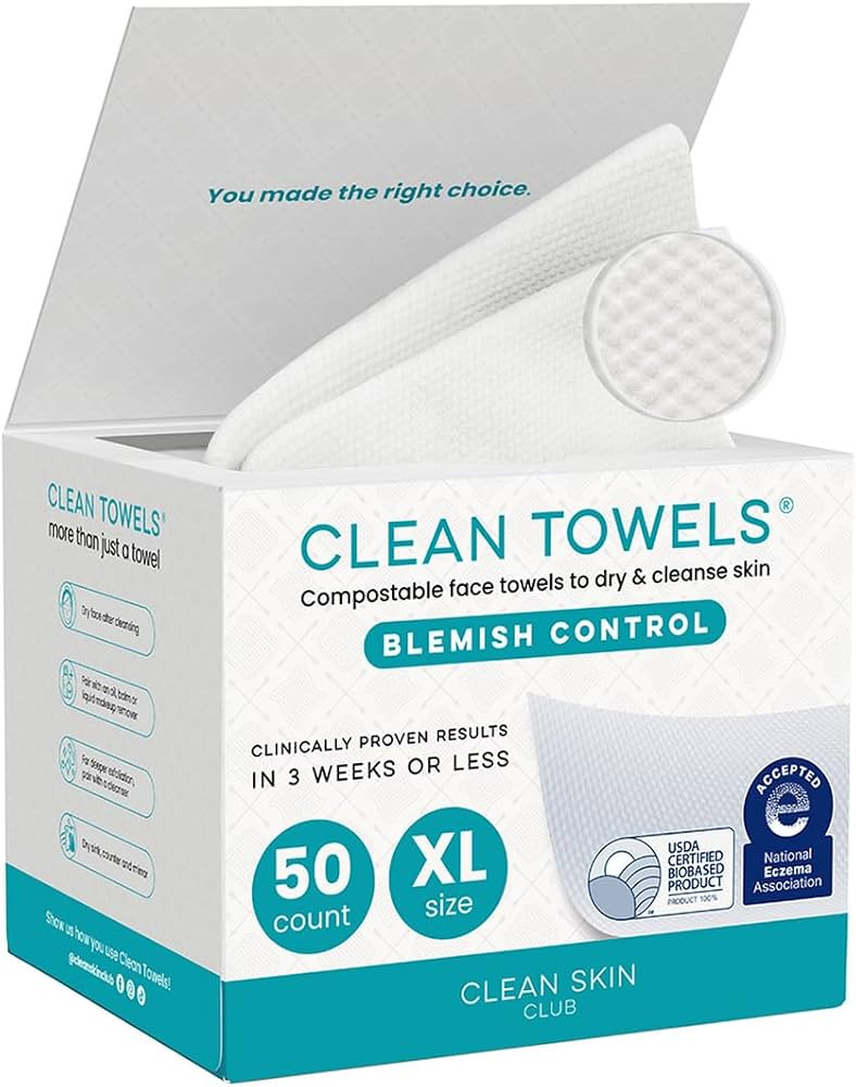 CLEAN SKIN CLUB Blemish Control Clean Towels\u00ae XL, Extra Exfoliation for Oily Skin, Disposabl... | Amazon (US)