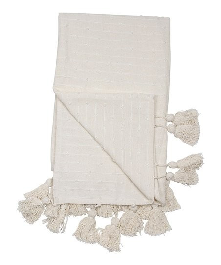 White Hand-Woven Kira Throw | Zulily