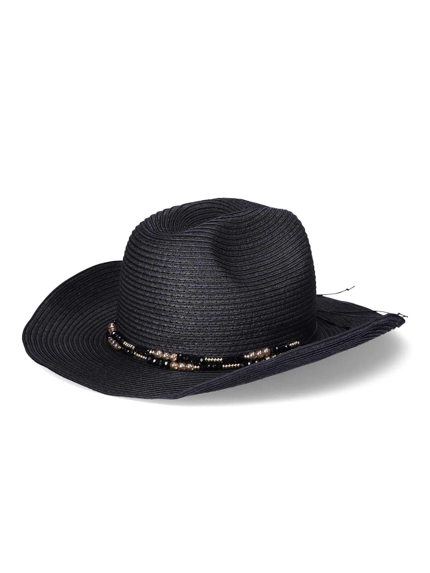 The Pioneer Woman Women’s Straw Cowgirl Hat with Beaded Band | Walmart (US)