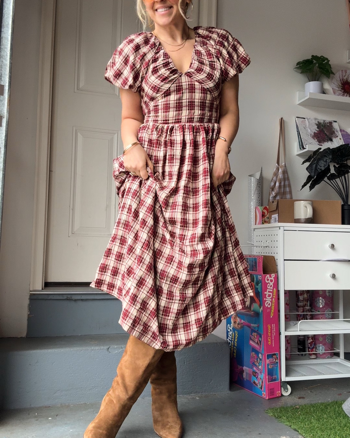 ( 📌 save for later) 2 of 50 outfit ideas from a busy, working, toddler mom who likes effortless, easy, pulled together outfits.

Today's uniform: Midi Statement Dress &  to the knee boots 

#over30fashion #outfitideasforwork #9to5 #corporatelife 
#creatorsearchinsights


#LTKmomlife #LTKgrwm #LTKootd