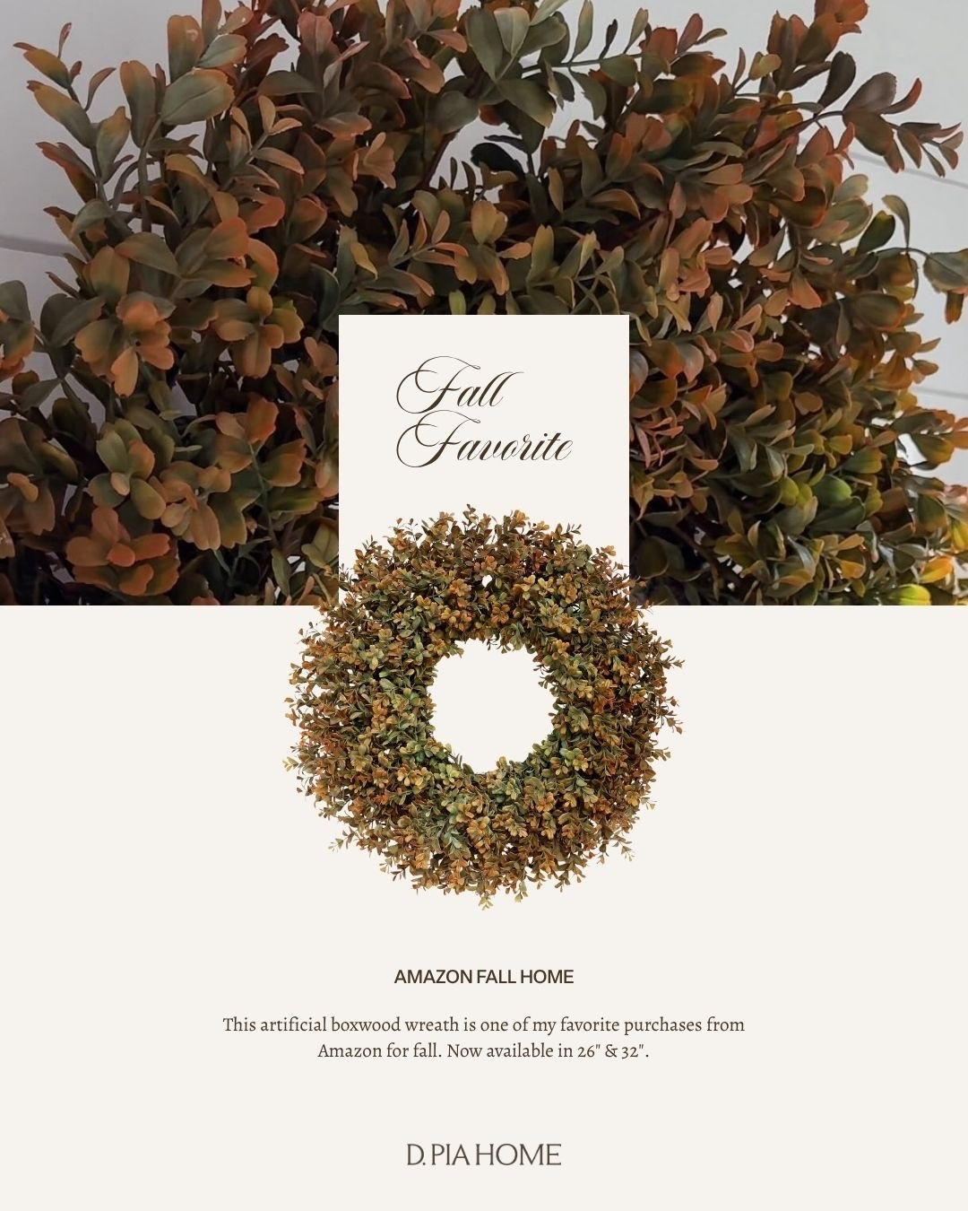 There’s a reason this artificial boxwood wreath from Amazon was a hit last fall — is gorgeous, durable, and under $40. NOW AVAILABLE in an oversized 32”! 🍂

Suitable for indoor and outdoor use. Use alone or side-by-side on your front doors.

#LTKHome #LTKSeasonal #LTKSaleAlert