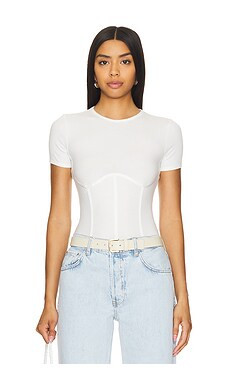 fleur du mal T-Shirt Bodysuit in Ivory from Revolve.com | Revolve Clothing (Global)