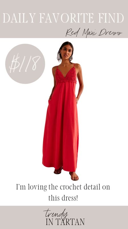 Daily favorite find- red maxi dress!

Crochet dress, red dress, spring dress, summer dress, maxi dress

#LTKSeasonal #LTKStyleTip