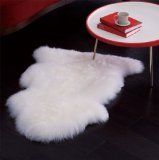 Genuine Bowron Sheepskin Rug Single Pelt Ivory White Fur, Approx. 2ft x 3ft | Amazon (US)