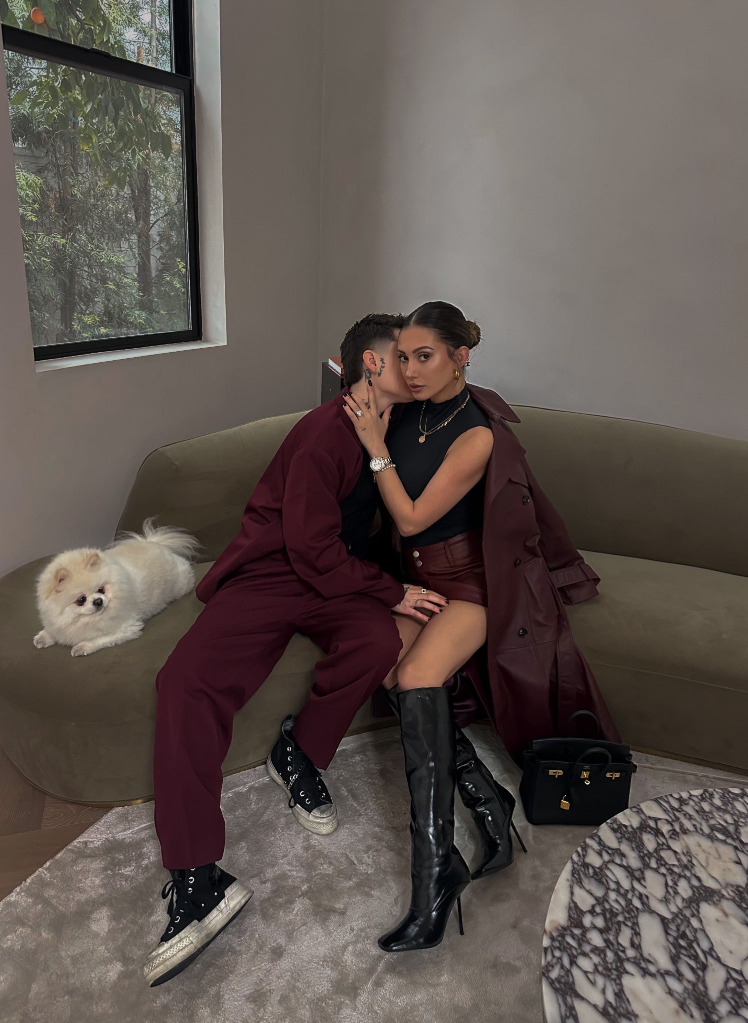 BURGUNDY🍒 the jacket was sold out but I tagged similar ones :)