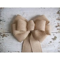 Burlap Bow, Pew Chair Rustic Decoration, Wreath Wedding, Large Gift Bow | Etsy (US)