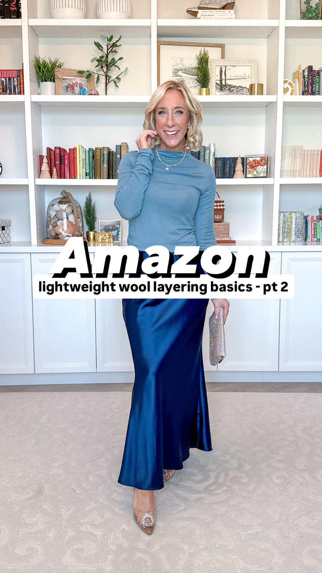 Amazon; lightweight wool layering basics - 
(PS - use code C202LOVE15 for 15% - valid until 11/19). 
* Merino Wool Blend Long Sleeve Crew Neck - Size XS. 8 colors.
* Wide Leg Jeans - size 26.
1. Merino Wool Blend Long Sleeve Mock Neck - size Small. 7 colors.
* Trouser Flare High-Rise Jeans - size 0. $24.
* Blue Silk Skirt - size small.
2. Merino Wool Blend Long Sleeve Boat Neck - size Small. 8 colors.
* Green Patch Pocket Pants - size 26, petite. 41% off. 
* Black Wide Leg Yoga Pants - size small, Height: 5'4" - 5'7".
* Denim Jacket - size small (fits oversized).
* Sneakers - size up a half.

#LTKSeasonal #LTKFindsUnder50 #LTKOver40