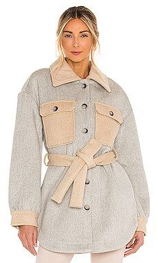 Line & Dot Harrison Belted Jacket in Grey from Revolve.com | Revolve Clothing (Global)