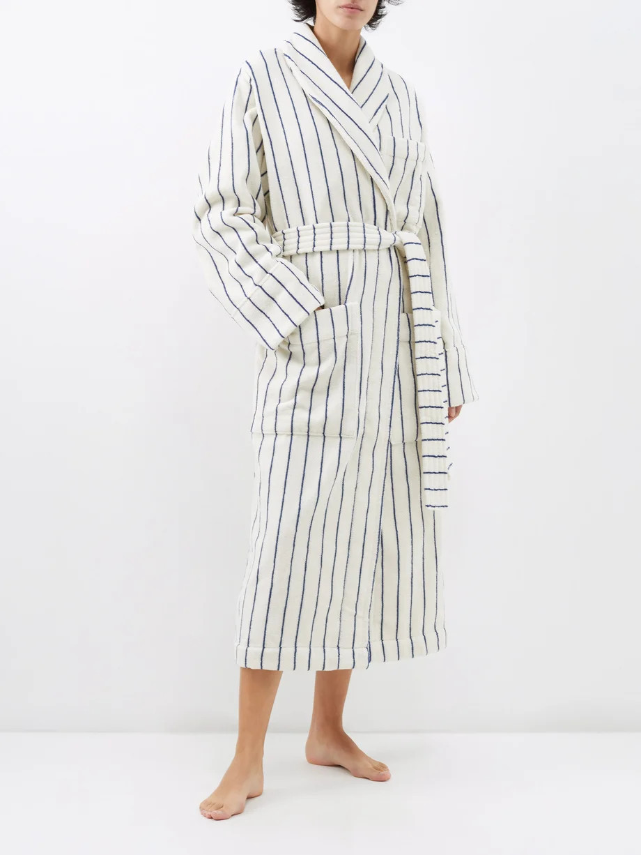 Striped cotton-terry bathrobe | Tekla | Matches (UK)