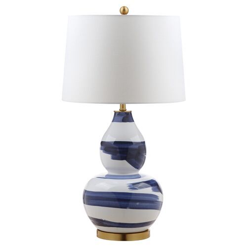 Riley Table Lamp, Blue/White | One Kings Lane