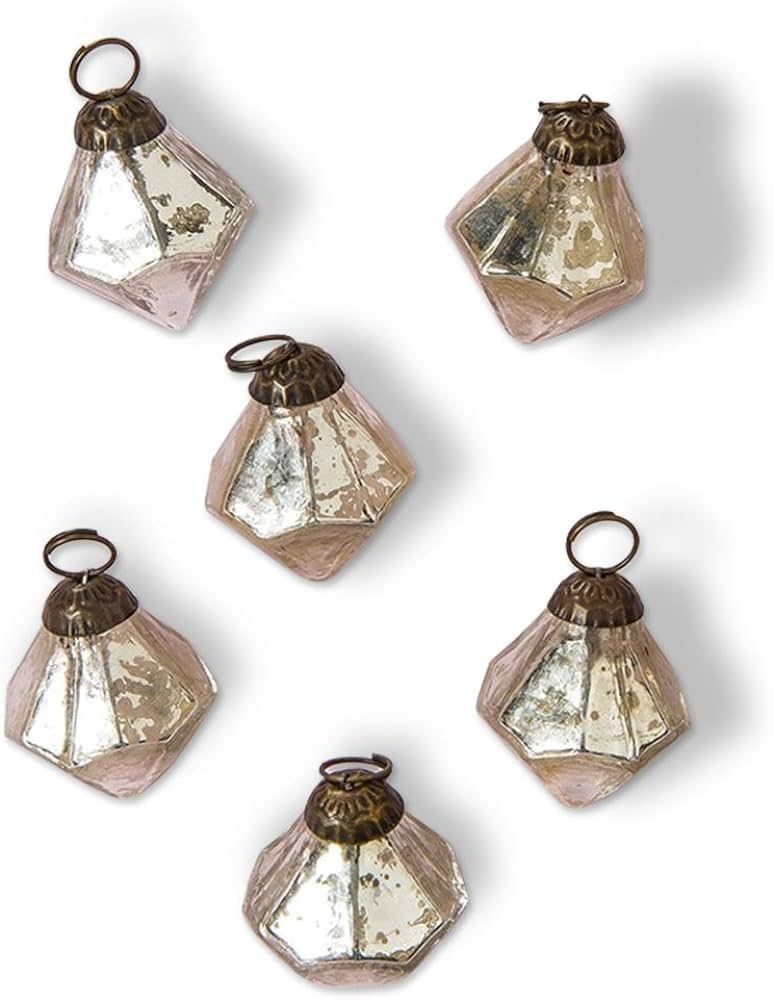 Amazon.com: Luna Bazaar Mercury Glass Mini Ornaments (1 to 1.5-inch, Silver, Elizabeth Design, Se... | Amazon (US)