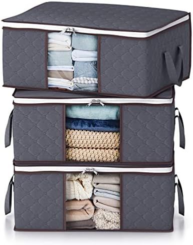 Lifewit Clothes Storage Bag Foldable Storage Bin Closet Organizer with Reinforced Handle Sturdy F... | Amazon (US)