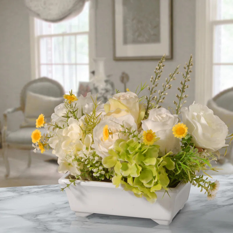 Mixed Floral Arrangement in Pot | Wayfair North America