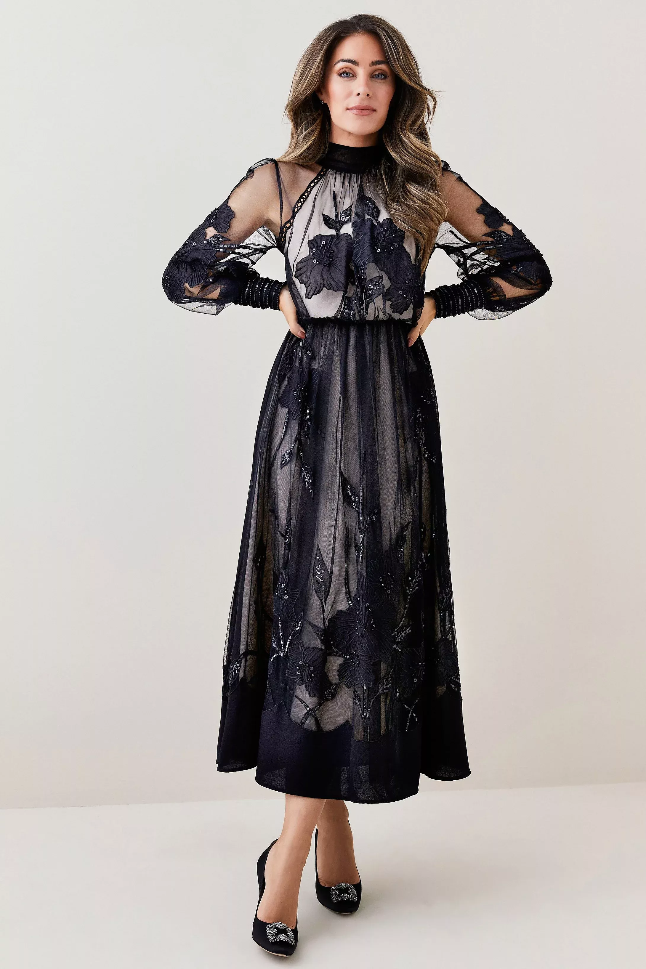 Frill Lace Trim Woven Maxi Dress curated on LTK