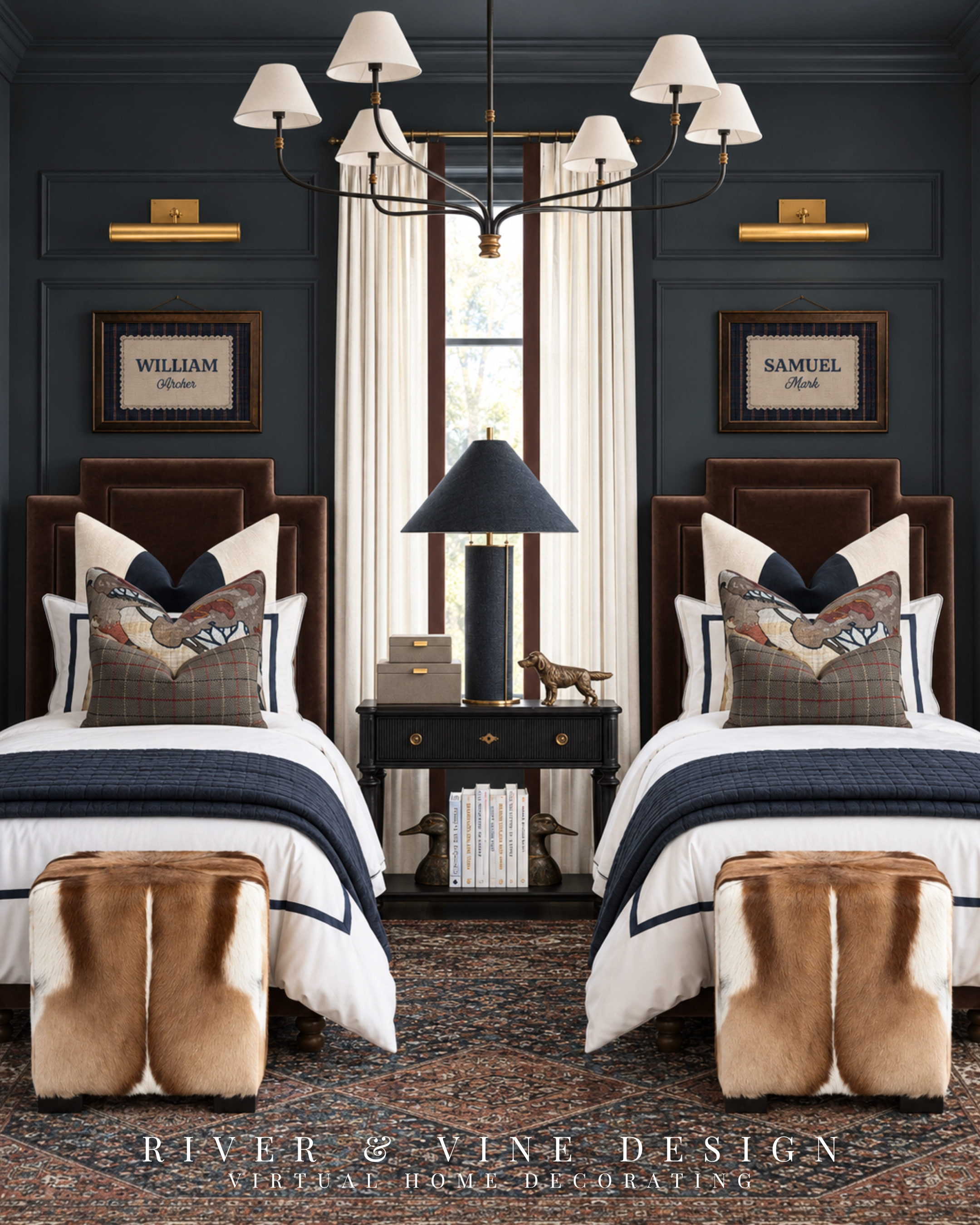 How do you make a bedroom feel collected when you’re buying most of it new?

Give the pieces a connection, then let each bring something different. Here, navy appears in a solid quilt, a bedding border, and the rug. Brown carries through upholstery, plaid, and frames. Repeating colors across different patterns and textures helps you build layers without buying a matching collection.

Then leave room for something personal: favorite books, meaningful artwork, or an object you’ve kept for years. Those details give a coordinated room the feeling that someone actually lives there.

Browse the bedding and accents, then add your own history.

collected bedroom ideas, layered traditional bedroom, navy and brown bedroom, shared boys bedroom, patterned bedding, classic bedroom decor

I may receive a commission from purchases made through my links.
 

 #LTKHome #LTKKids