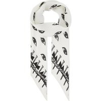Rockins Eyes super skinny silk scarf, Women's, Ivory | Selfridges