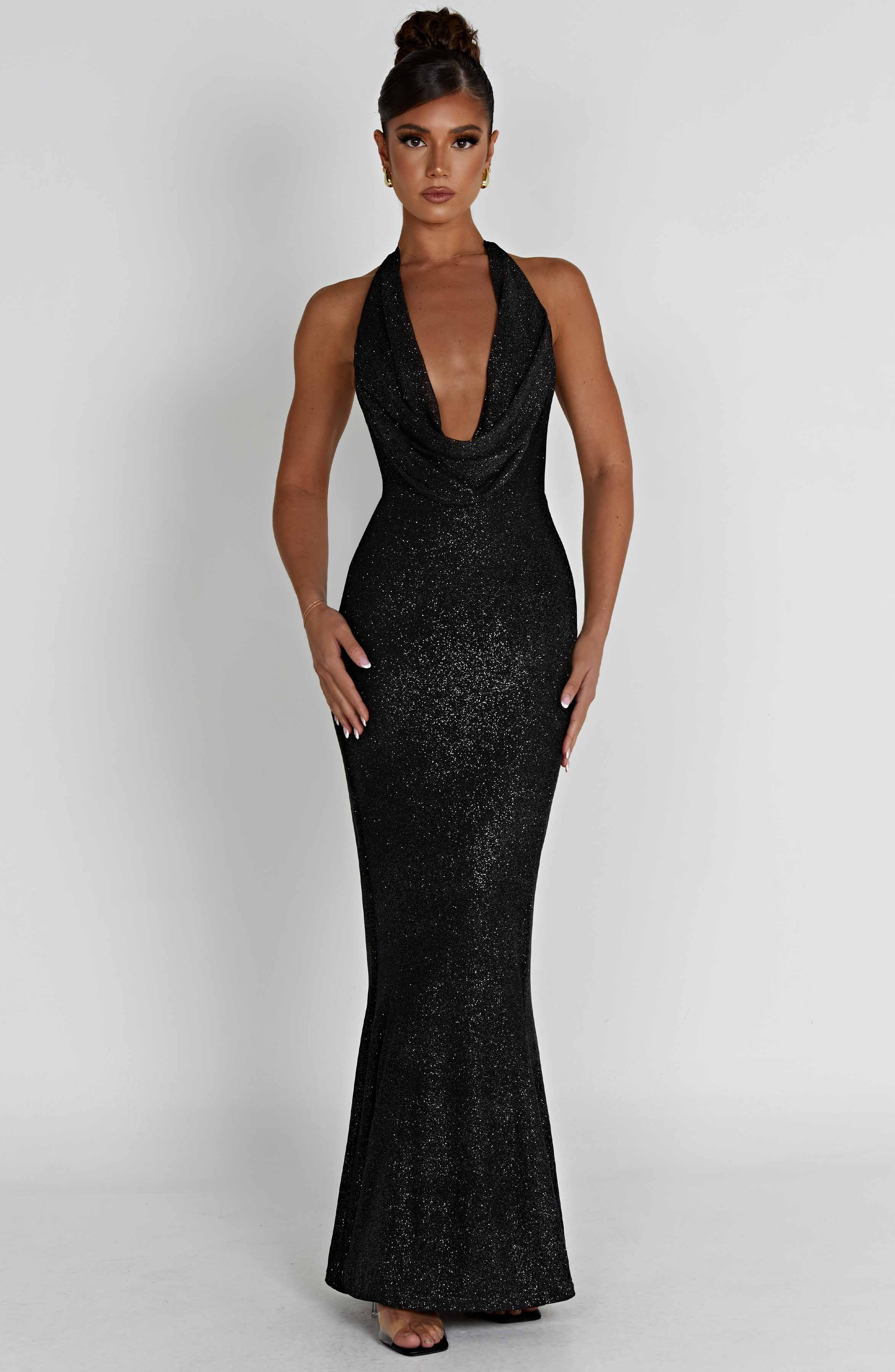Chrishelle Maxi Dress - Black Sparkle | Babyboo (global)