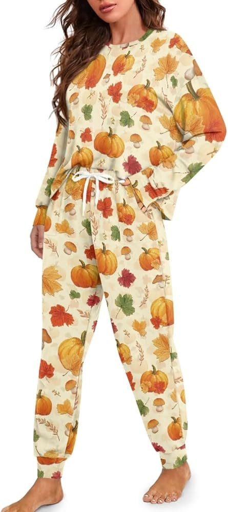 Drawstring Pajamas for Women Set 2 Piece Long Sleeve Pajama Sets Comfy Loungewear Pjs Trendy Cozy... | Amazon (US)