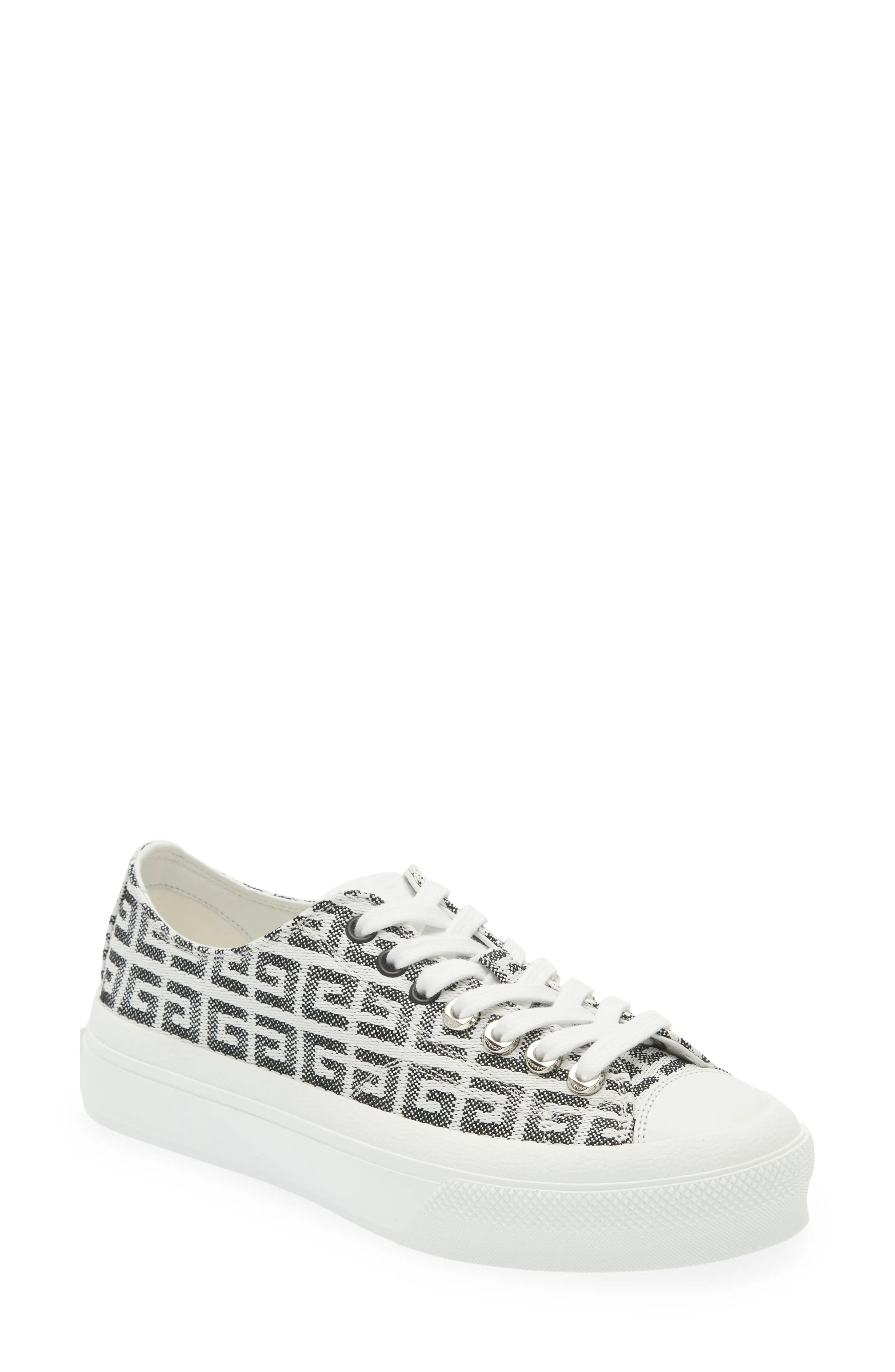 Givenchy City Jacquard Low Top Sneaker in 004 Black/White at Nordstrom, Size 8.5Us | Nordstrom
