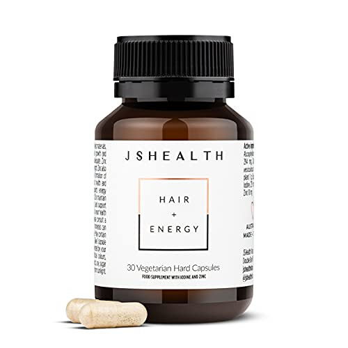 JSHealth Vitamins Hair and Energy Formula - Hair & Scalp Support Supplement with Iodine and Zinc - 30 Capsules | Amazon (US)