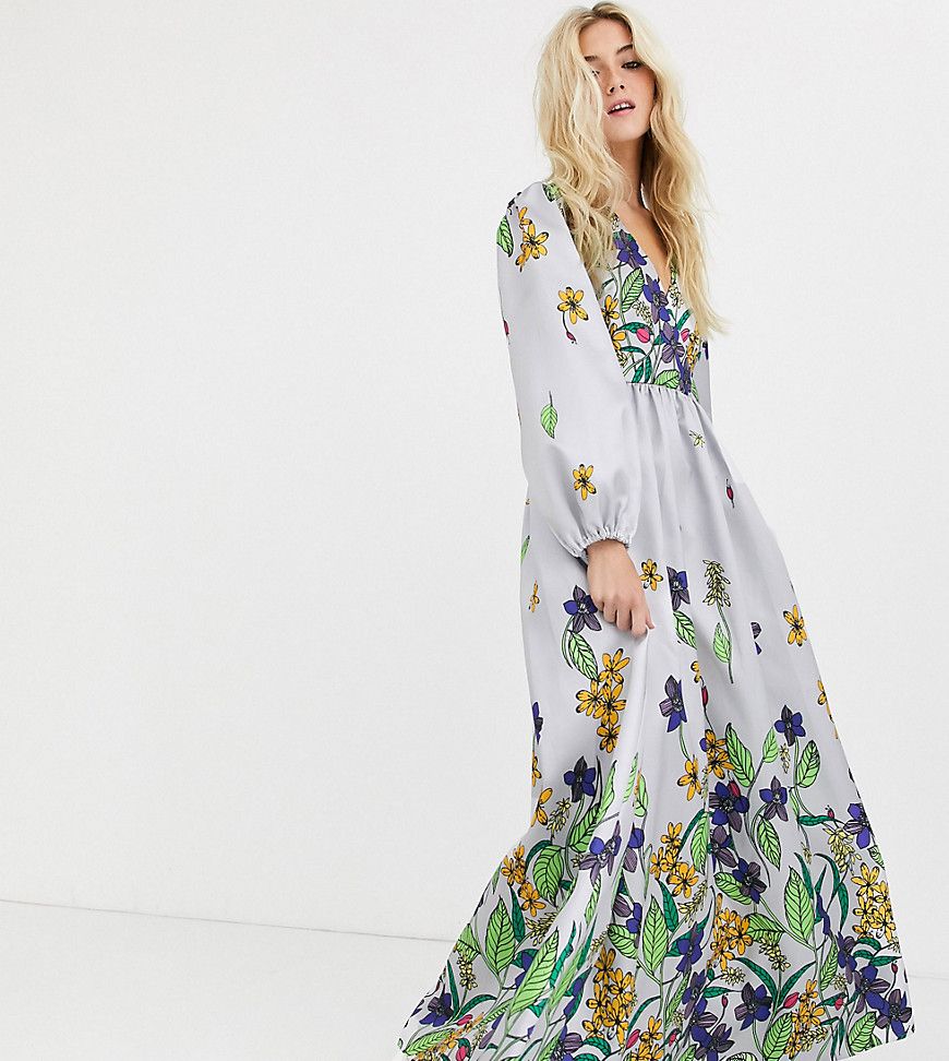 Desree Akorahson maxi dress with floral border print-Pink | ASOS (Global)