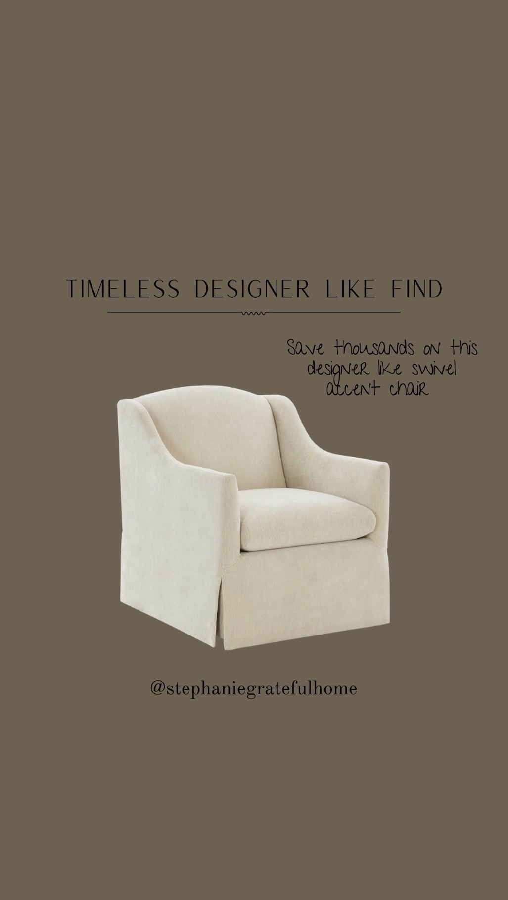 Saw this gorgeous designer like swivel accent chair and I love the timeless design— Save thousands on this beauty 🤩

#LTKHome
