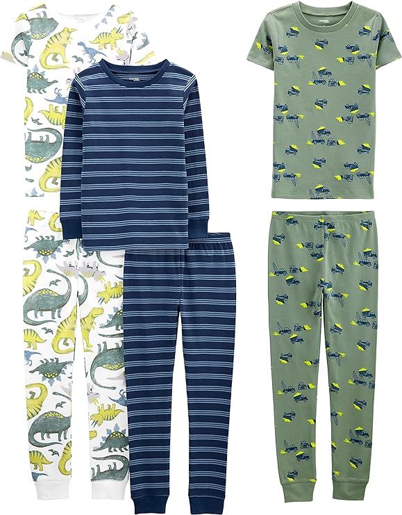 Simple Joys by Carter's Boys' 6-Piece Snug Fit Cotton Pajama Set | Amazon (US)