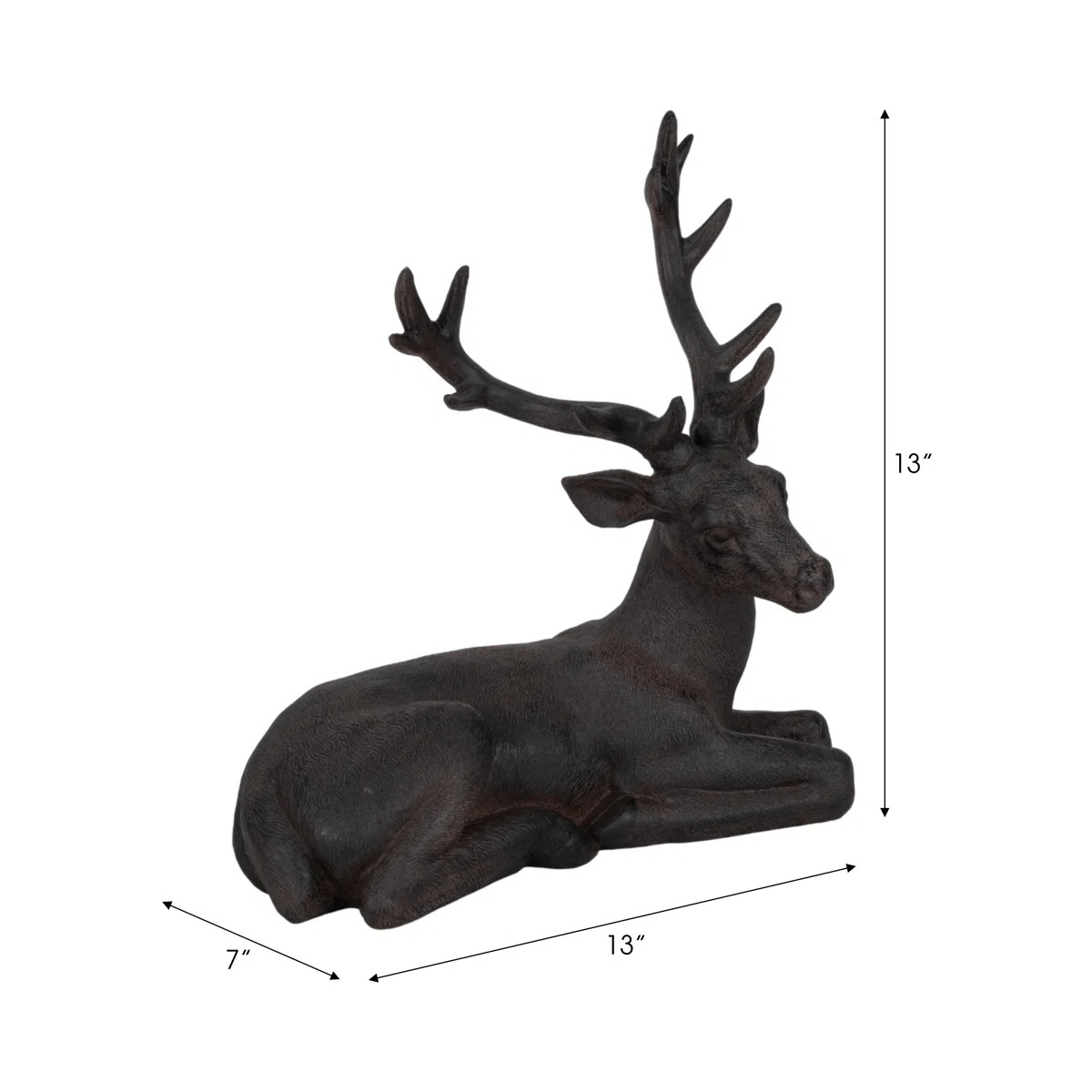 Rustic Deer Sculpture Figurine for Home and Living Room Decoration - Resin Statue for Shelves or ... | Wayfair North America