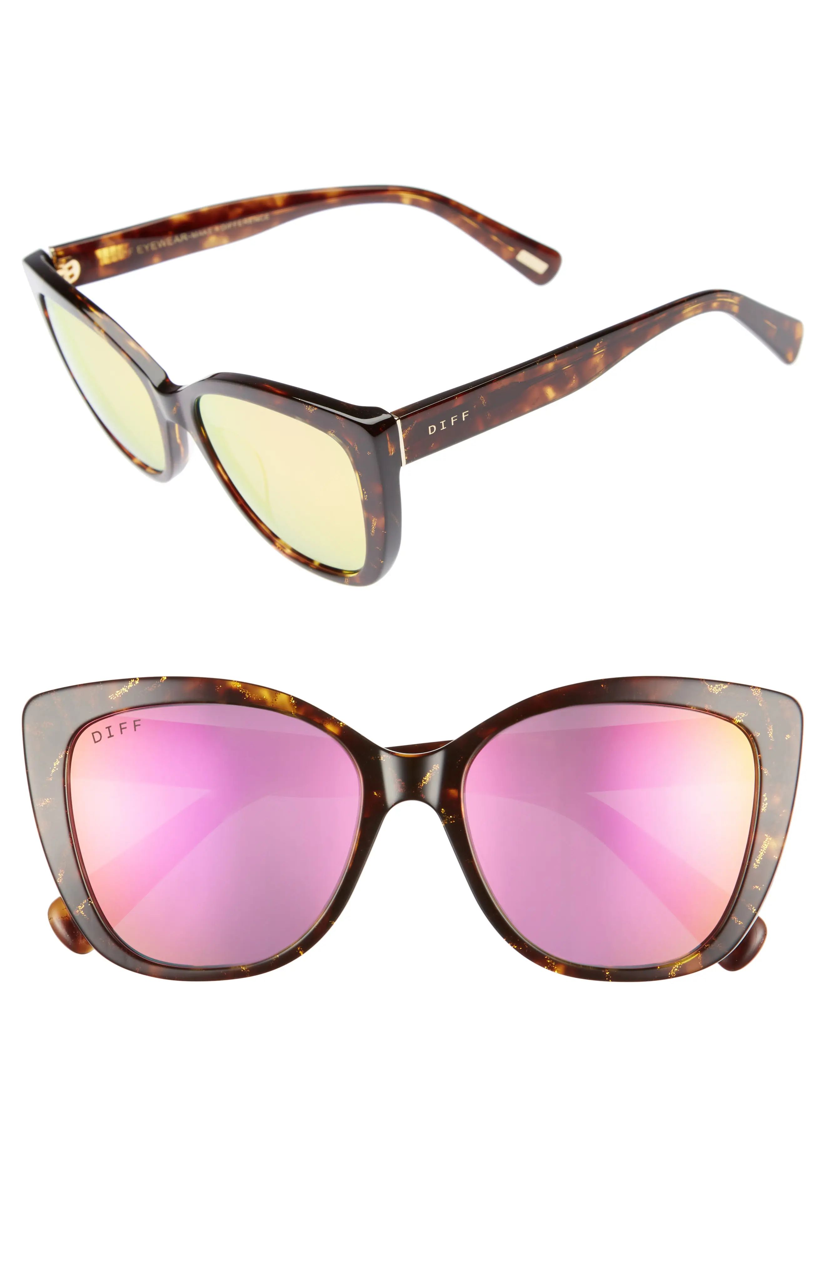 Women's Diff Ruby 54Mm Polarized Sunglasses - Tortoise/ Pink | Nordstrom