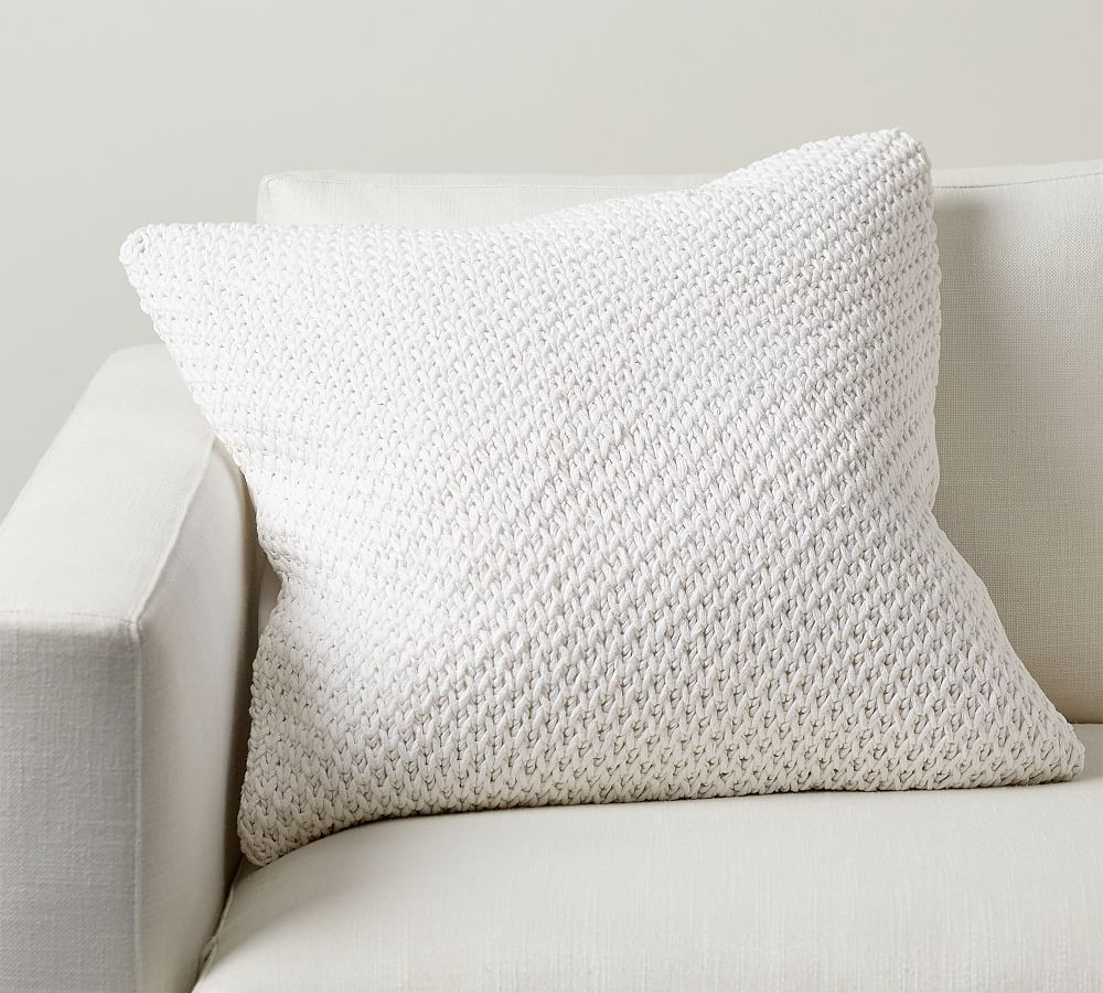 Stonewashed Handknit Throw Pillow | Pottery Barn (US)
