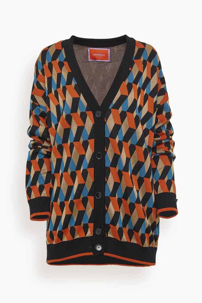 Knit Leisure Cardigan in Diamond Nero | Hampden Clothing