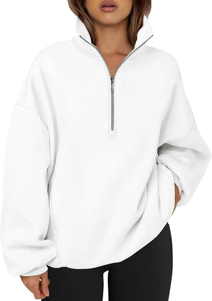 Trendy Queen Half Zip Pullover Womens Oversized Hoodies Quarter Zip Sweatshirts 2023 Fall Outfits... | Amazon (US)