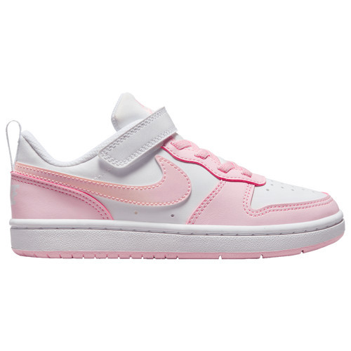 Girls Preschool Nike Nike Court Borough Low Recraft - Girls' Preschool Basketball Shoe White/Pink Foam Size 01.5 | Kids Foot Locker (US)