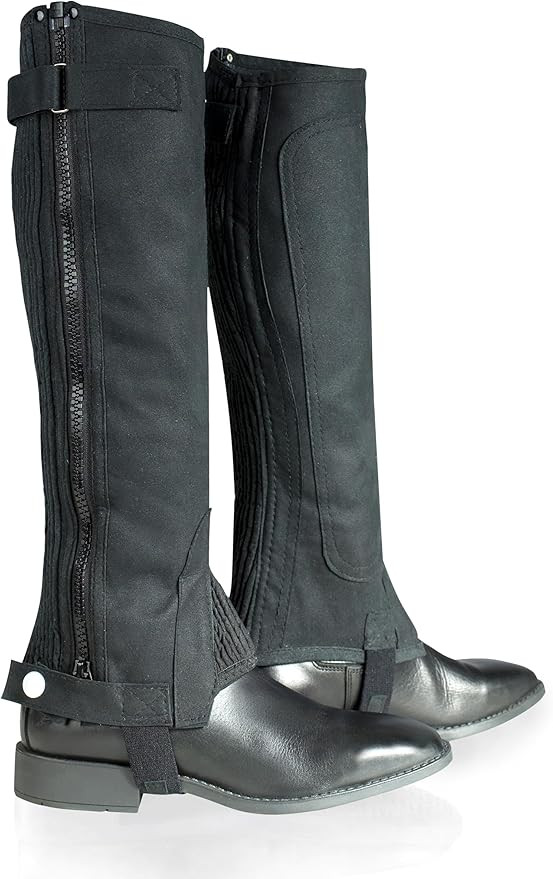 HORZE Amara Equestrian English Riding Unisex Kids Half Chaps | Synthetic Leather Zip-Up Pair | Si... | Amazon (US)