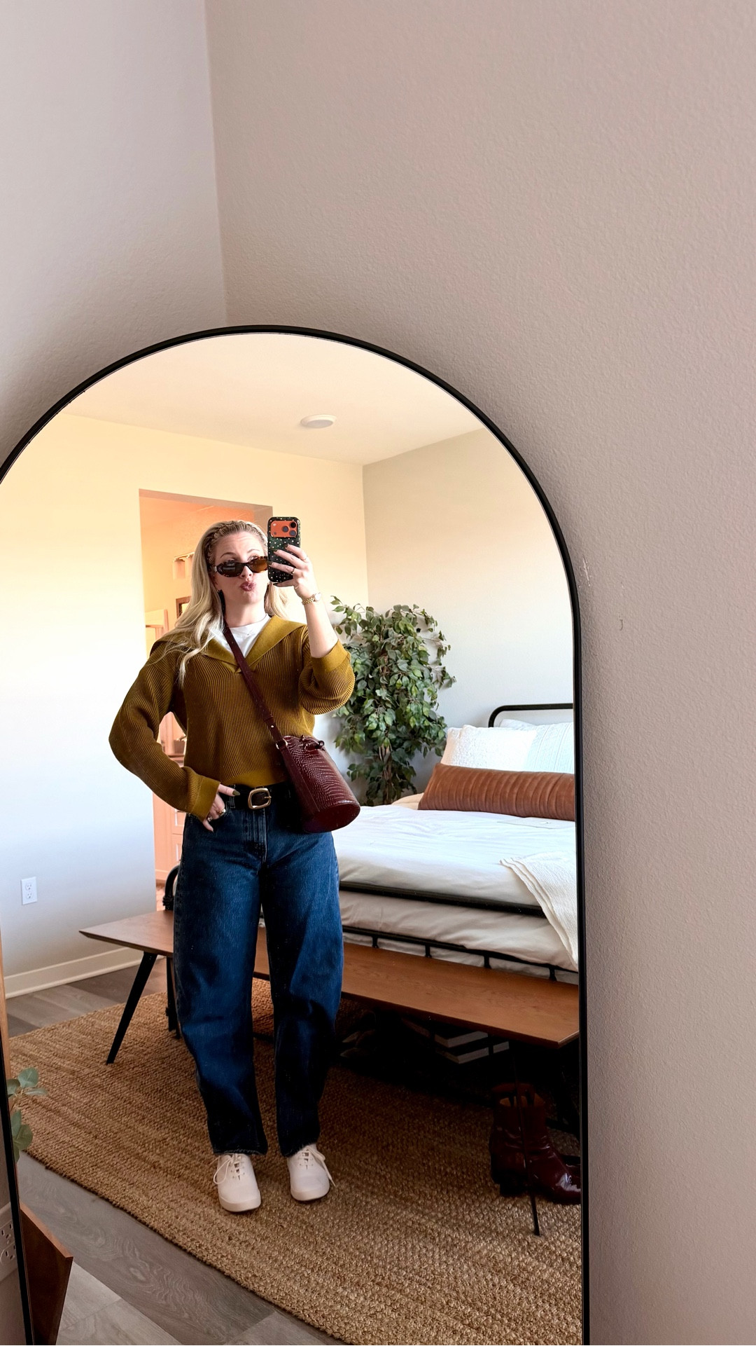 sick but still chic 🤧 | get dressed with me
— what i’m wearing for work calls today —

🧺 the base
frame bubble barrel jeans (size/fit notes)
everlane box tee (why you love it)

🧣 layering
sezane claudio jumper (not itchy!)

👜 accessories
farrow bag, white sneakers, gold huggies

✨ why i love this outfit
cozy but looks put together — my go-to for WFH days

#LTKFinds #LTKWorkwear #LTKWinter #LTKStyleTip

#LTKstorytime #LTKSeasonal #LTKootd